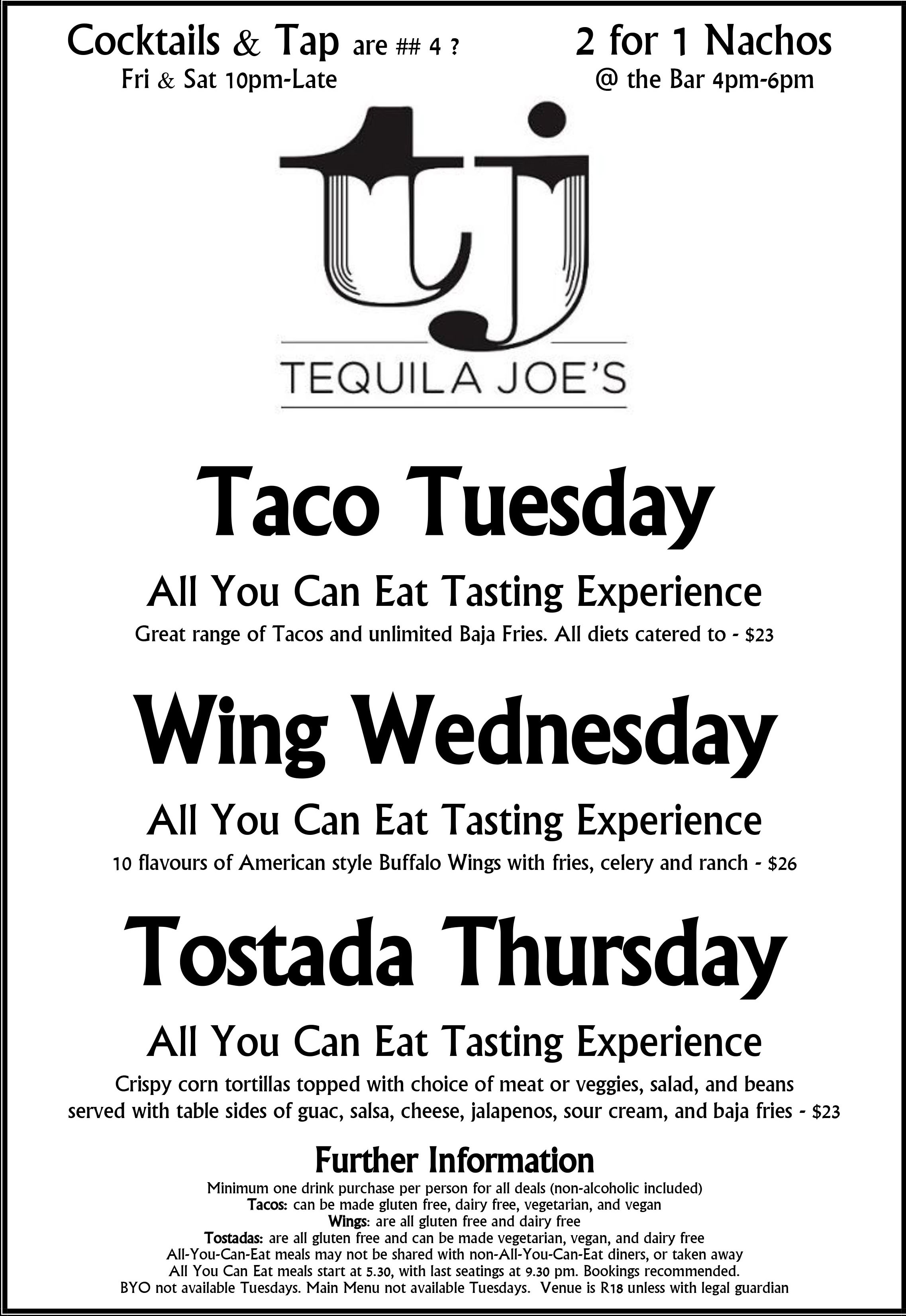 Mexican restaurant Wellington and cocktail bar Tequila Joe's